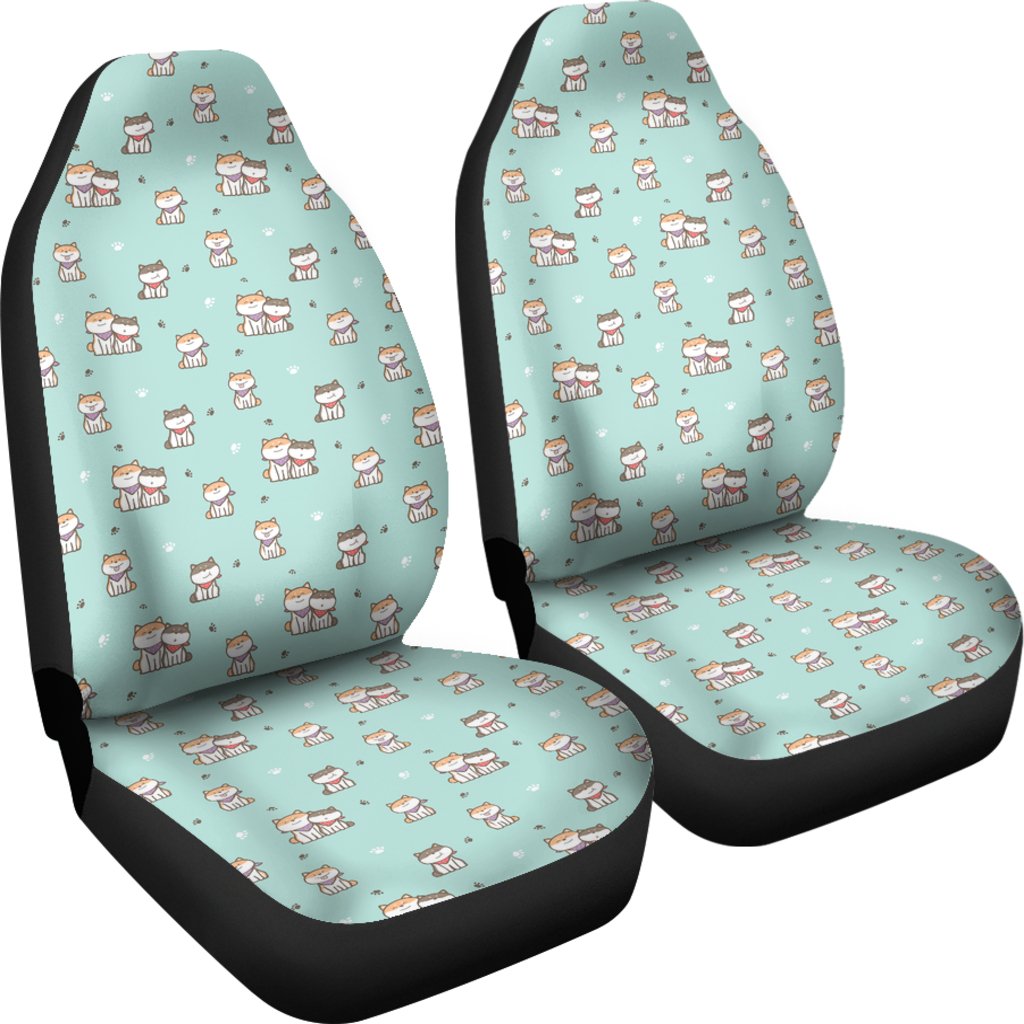 Dog Pupppy Shiba Inu Pattern Print Universal Fit Car Seat Cover-grizzshop