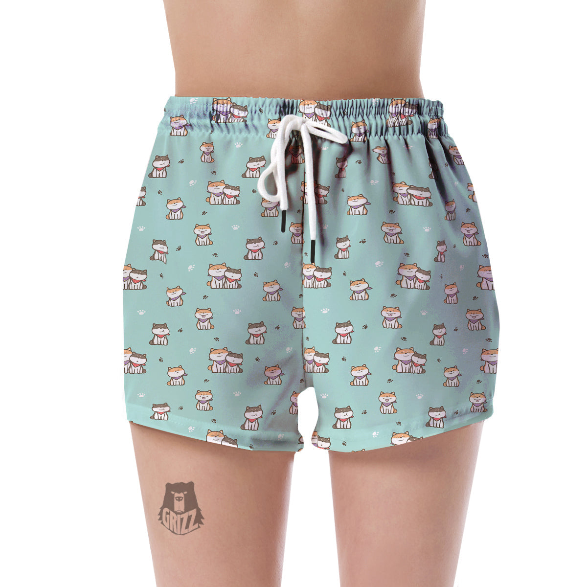 Dog Pupppy Shiba Inu Pattern Print Women's Shorts-grizzshop