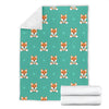 Dog Pupppy Shiba Inu Print Pattern Blanket-grizzshop