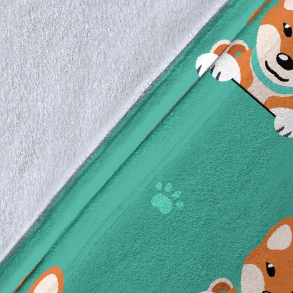 Dog Pupppy Shiba Inu Print Pattern Blanket-grizzshop