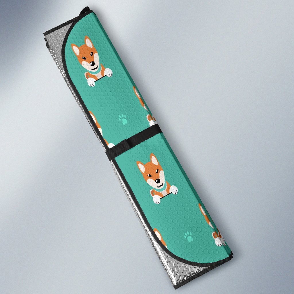 Dog Pupppy Shiba Inu Print Pattern Car Sun Shade-grizzshop