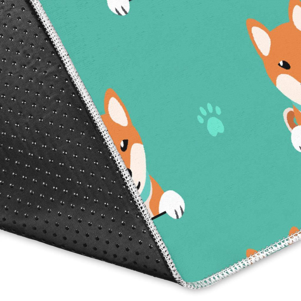 Dog Pupppy Shiba Inu Print Pattern Floor Mat-grizzshop