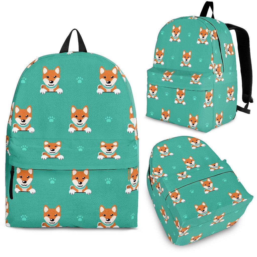 Dog Pupppy Shiba Inu Print Pattern Premium Backpack-grizzshop