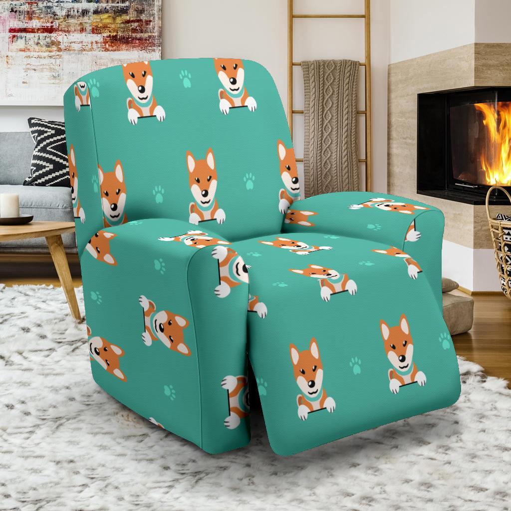 Dog Pupppy Shiba Inu Print Pattern Recliner Cover-grizzshop