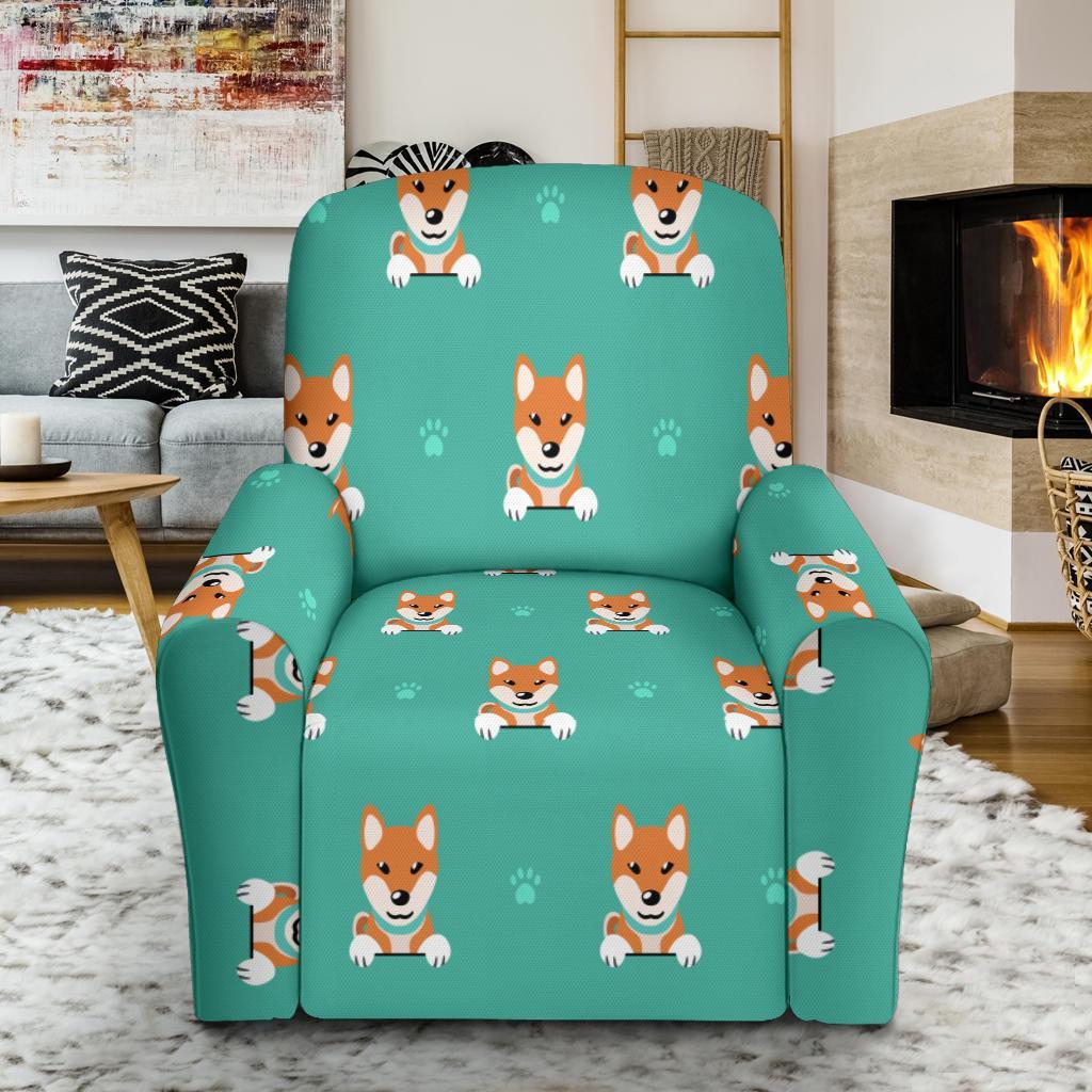 Dog Pupppy Shiba Inu Print Pattern Recliner Cover-grizzshop