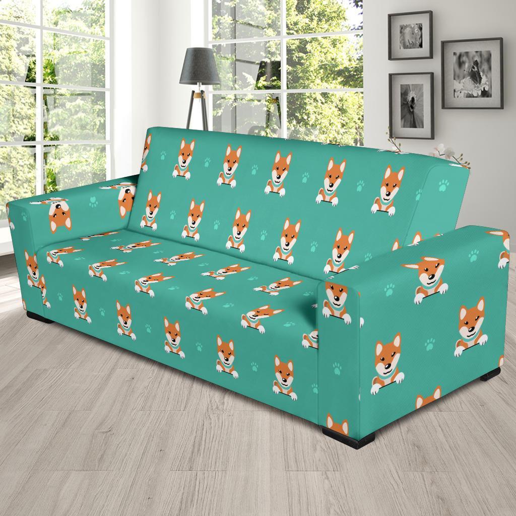 Dog Pupppy Shiba Inu Print Pattern Sofa Covers-grizzshop