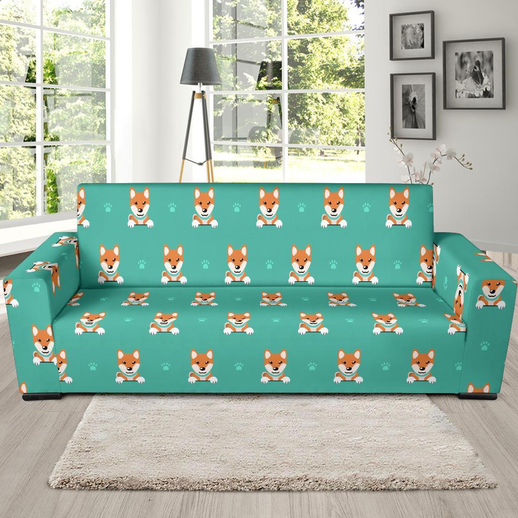 Dog Pupppy Shiba Inu Print Pattern Sofa Covers-grizzshop