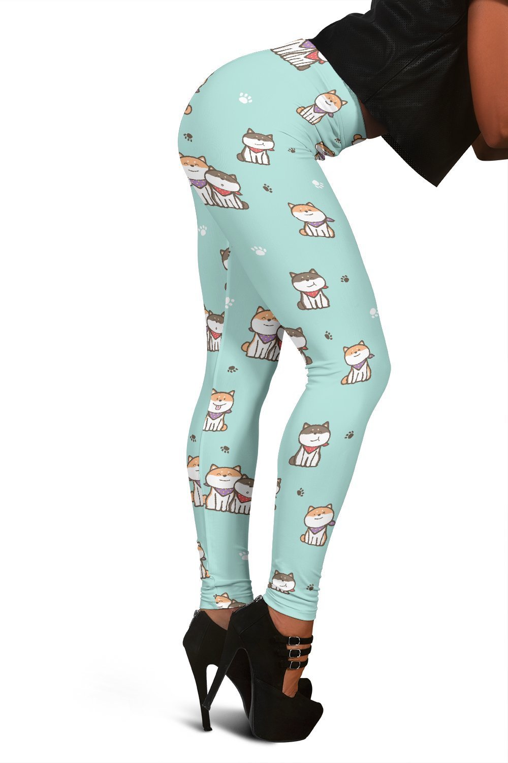 Dog Pupppy Shiba Inu Print Pattern Women Leggings-grizzshop