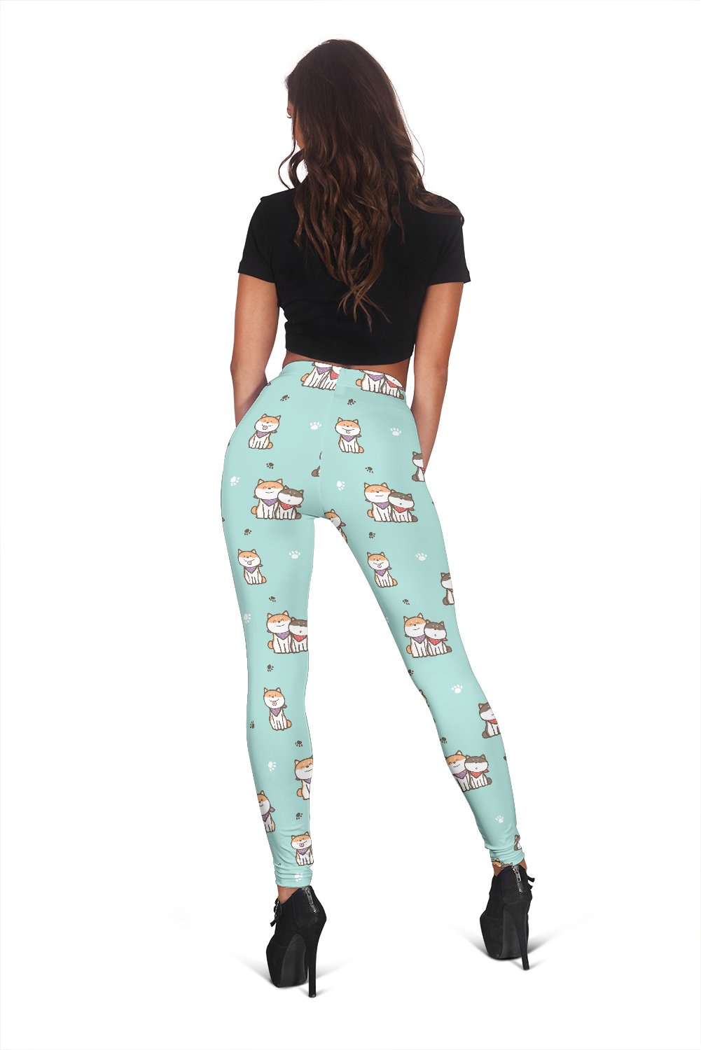 Dog Pupppy Shiba Inu Print Pattern Women Leggings-grizzshop