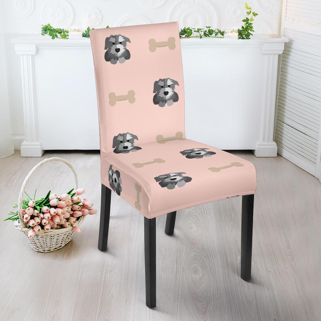 Dog Puppy Schnauzer Pattern Print Chair Cover-grizzshop