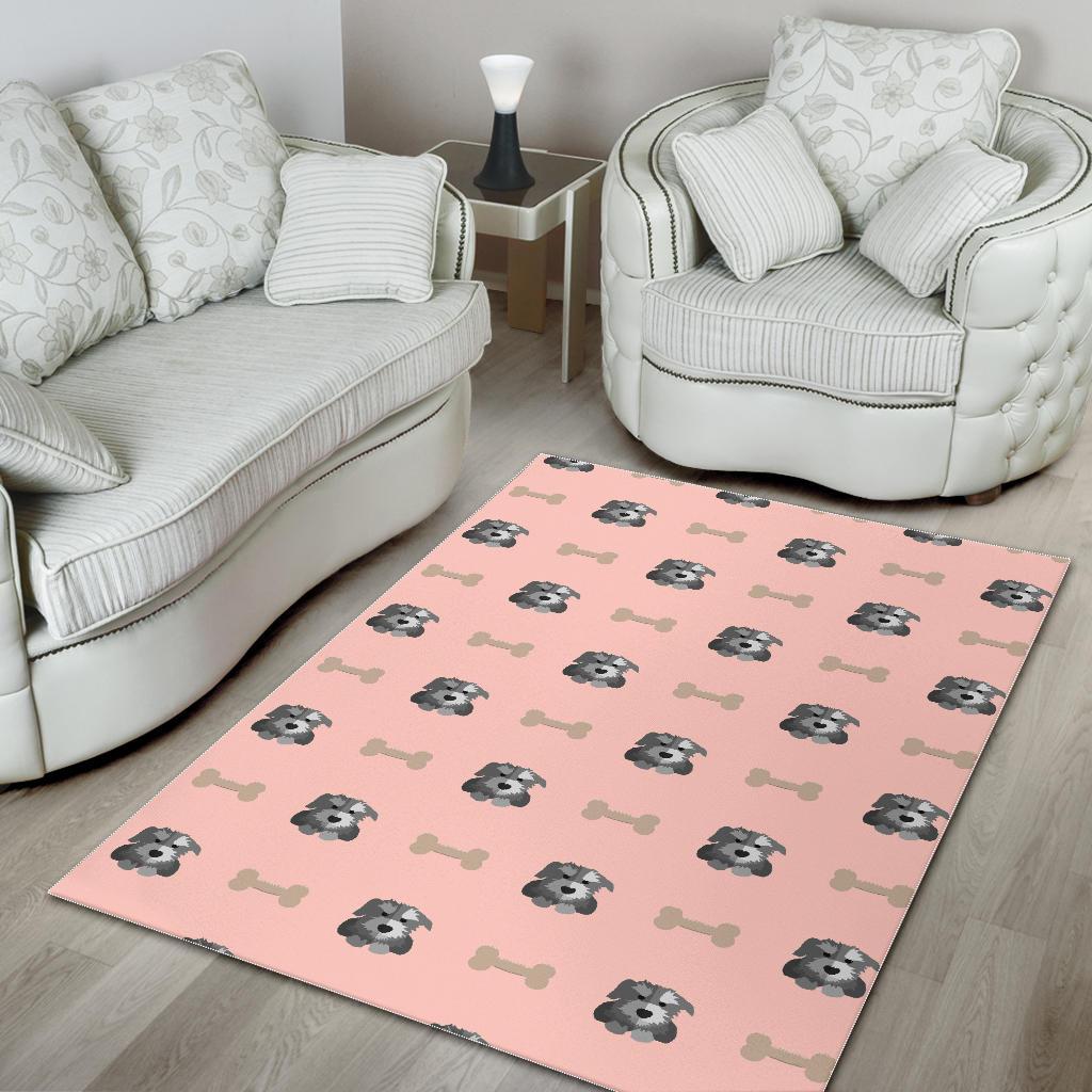 Dog Puppy Schnauzer Pattern Print Floor Mat-grizzshop