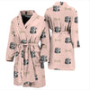 Dog Puppy Schnauzer Pattern Print Men Long Robe-grizzshop