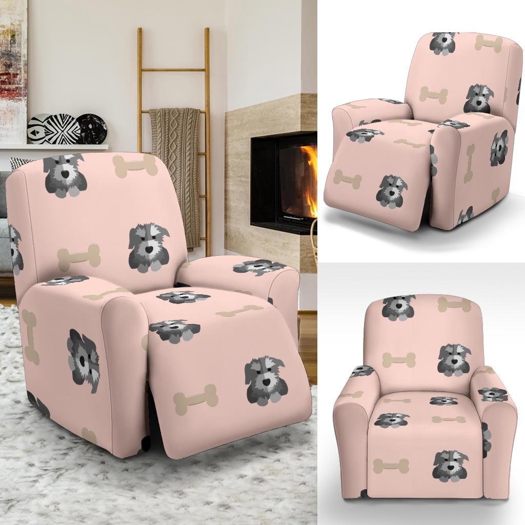 Dog Puppy Schnauzer Pattern Print Recliner Cover-grizzshop