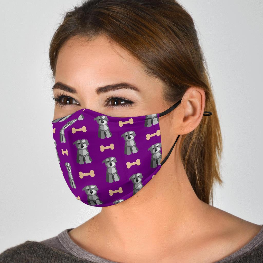 Dog Puppy Schnauzer Print Pattern Face Mask-grizzshop