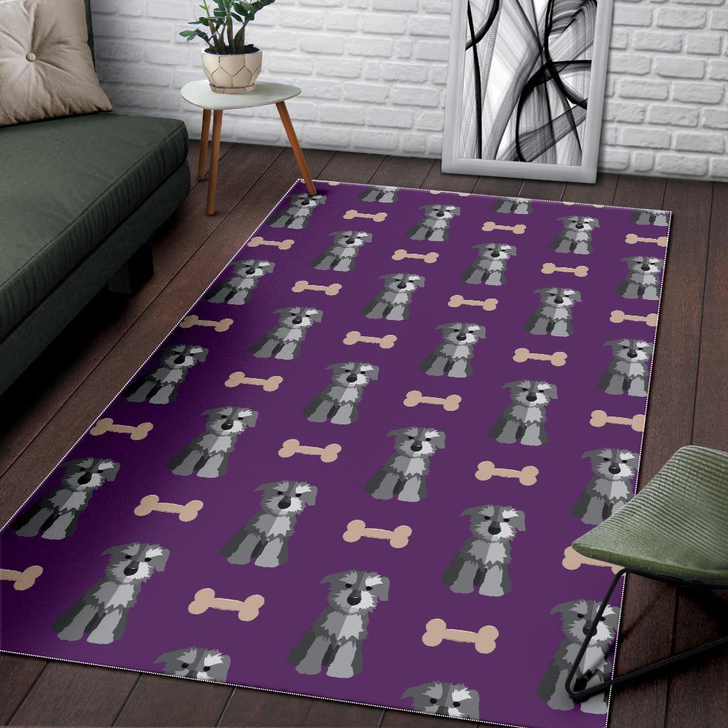 Dog Puppy Schnauzer Print Pattern Floor Mat-grizzshop