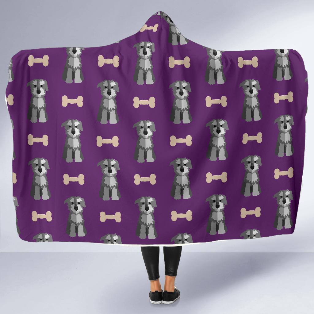 Dog Puppy Schnauzer Print Pattern Hooded Blanket-grizzshop