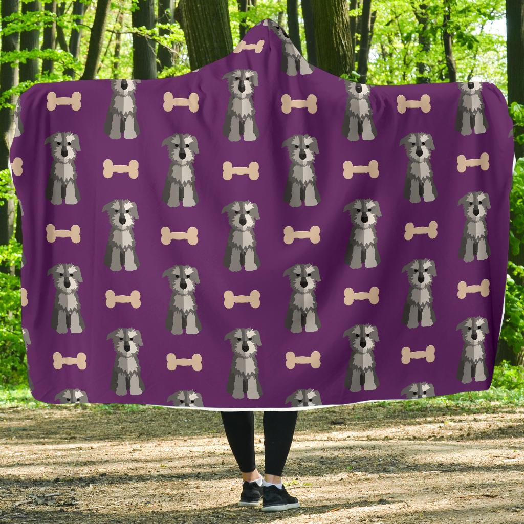 Dog Puppy Schnauzer Print Pattern Hooded Blanket-grizzshop