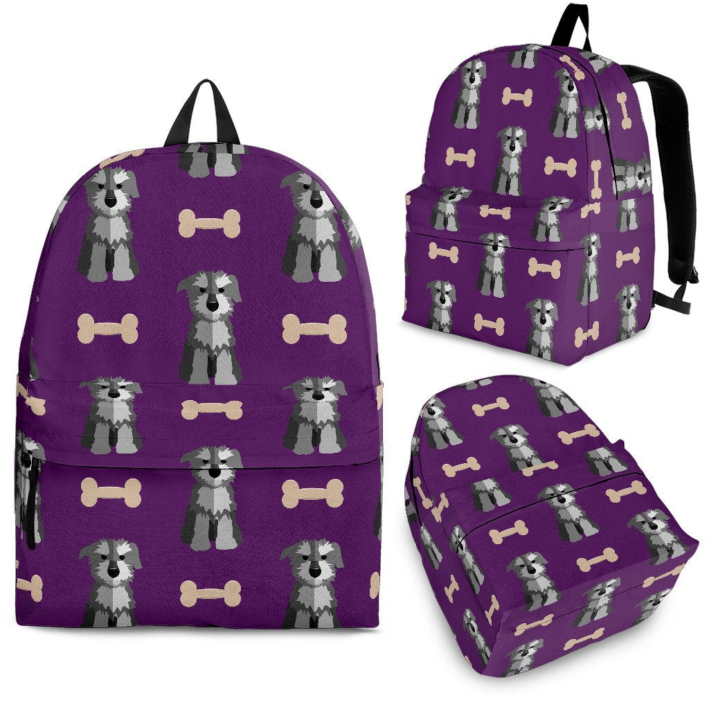 Dog Puppy Schnauzer Print Pattern Premium Backpack-grizzshop