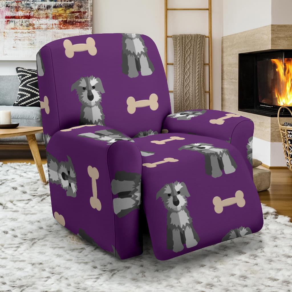 Dog Puppy Schnauzer Print Pattern Recliner Cover-grizzshop