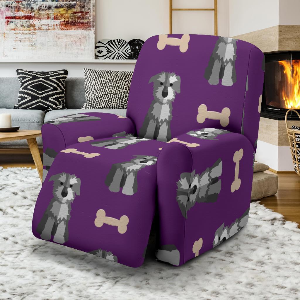 Dog Puppy Schnauzer Print Pattern Recliner Cover-grizzshop