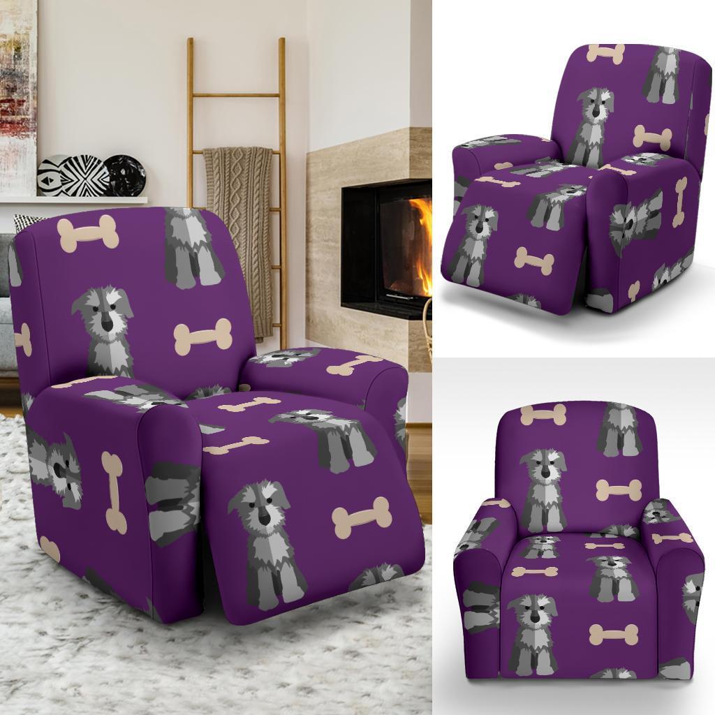 Dog Puppy Schnauzer Print Pattern Recliner Cover-grizzshop