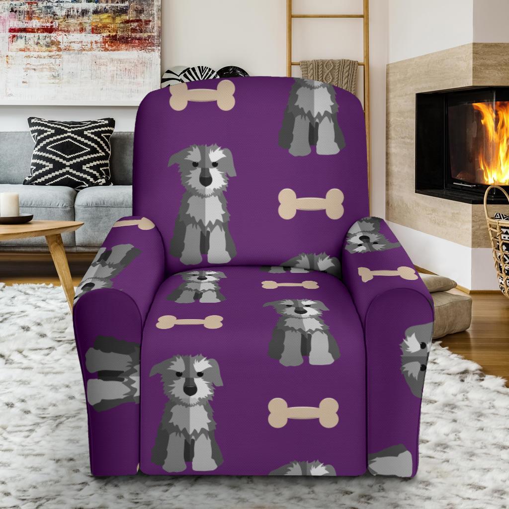 Dog Puppy Schnauzer Print Pattern Recliner Cover-grizzshop