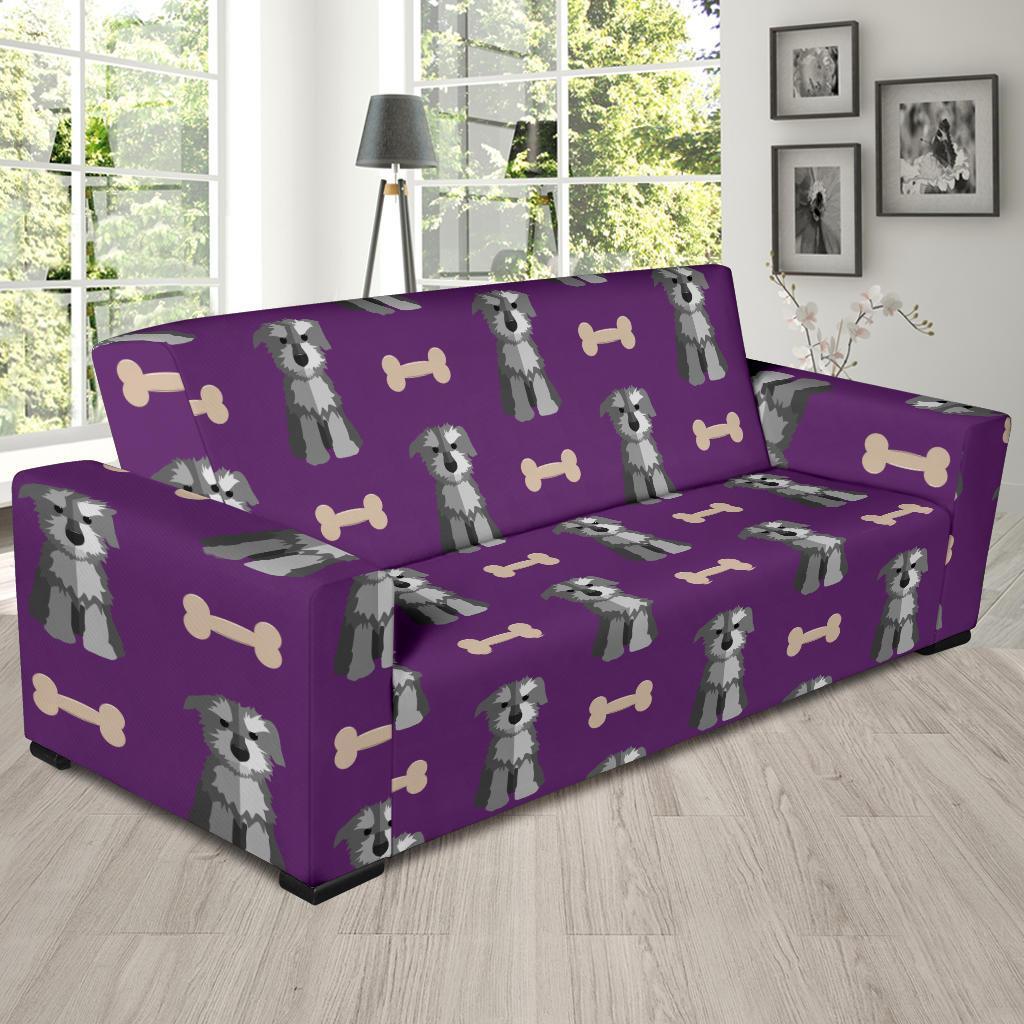 Dog Puppy Schnauzer Print Pattern Sofa Covers-grizzshop