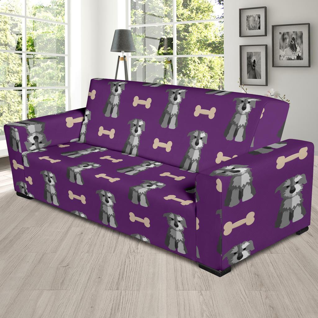 Dog Puppy Schnauzer Print Pattern Sofa Covers-grizzshop