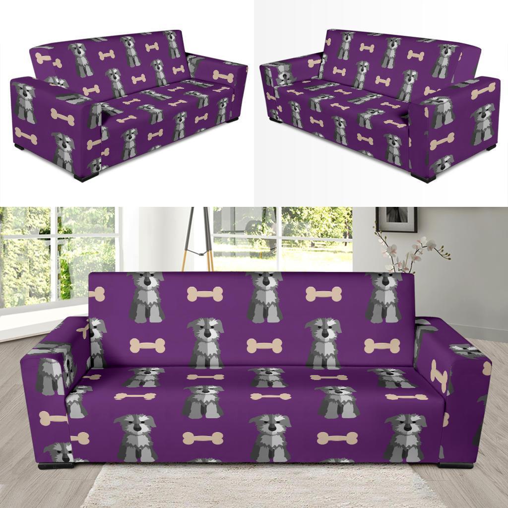 Dog Puppy Schnauzer Print Pattern Sofa Covers-grizzshop