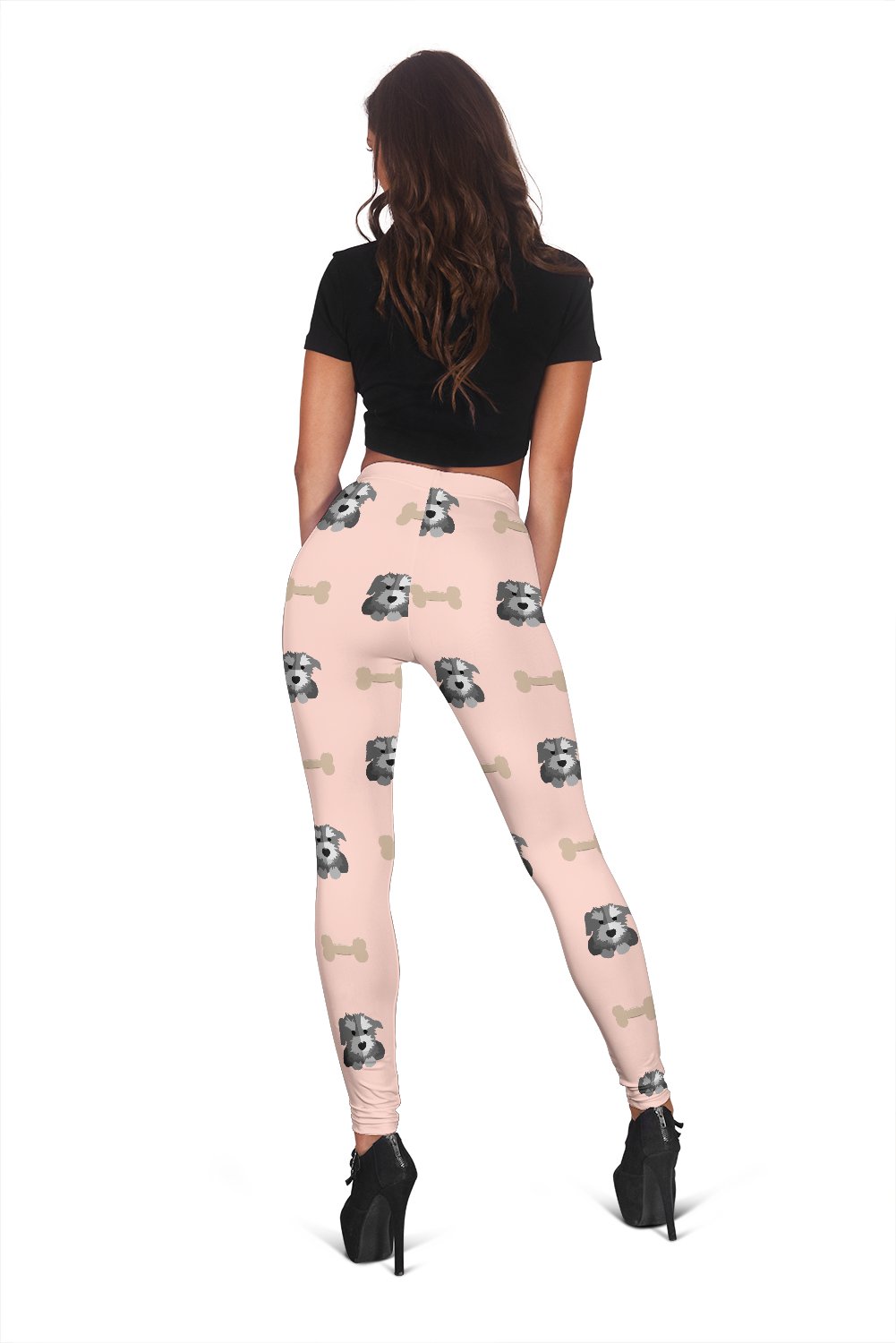 Dog Puppy Schnauzer Print Pattern Women Leggings-grizzshop