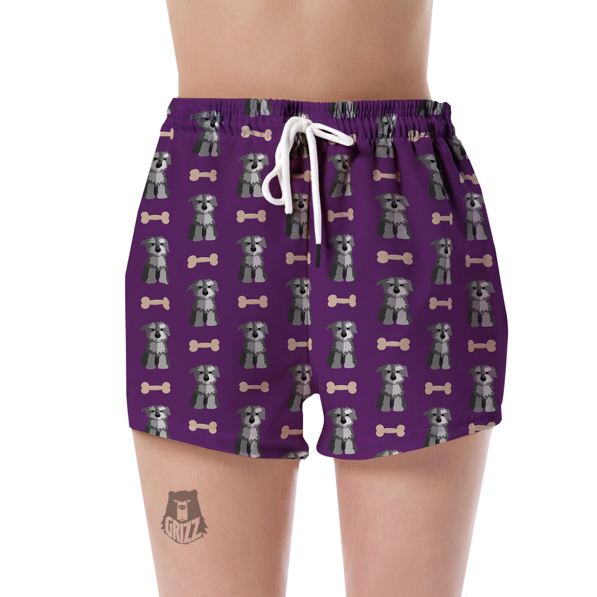 Dog Puppy Schnauzer Print Pattern Women's Shorts-grizzshop