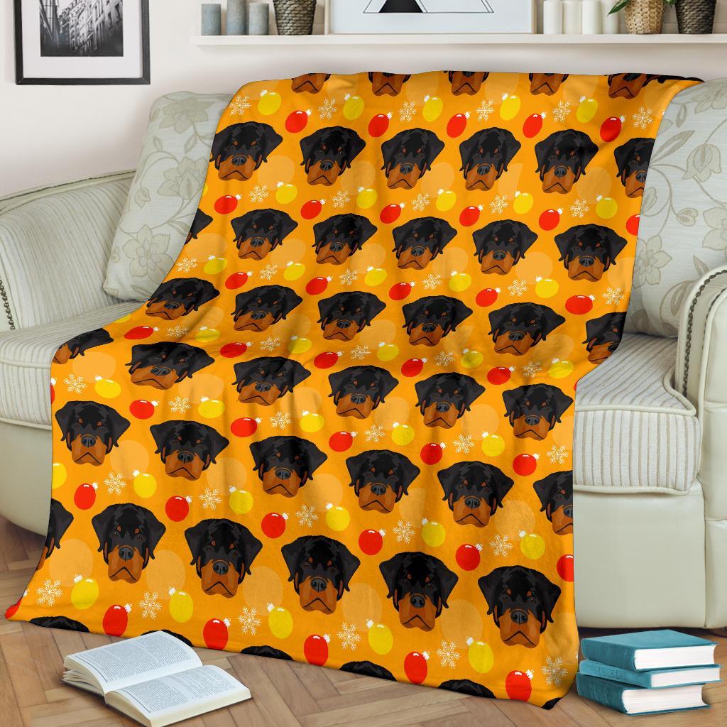 Dog Rottweiler Pattern Print Blanket-grizzshop