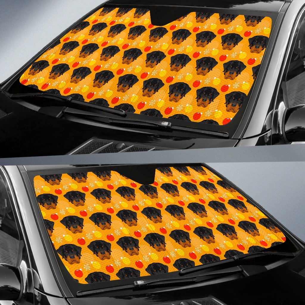 Dog Rottweiler Pattern Print Car Sun Shade-grizzshop