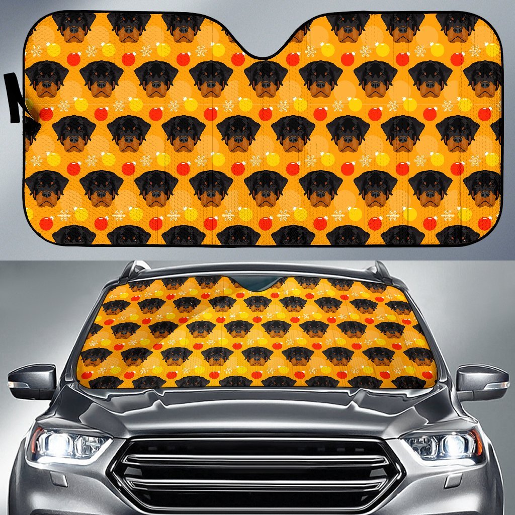 Dog Rottweiler Pattern Print Car Sun Shade-grizzshop