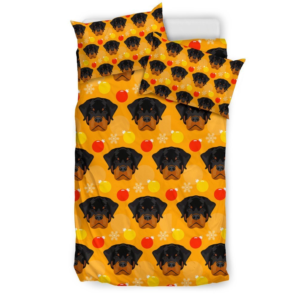 Dog Rottweiler Pattern Print Duvet Cover Bedding Set-grizzshop