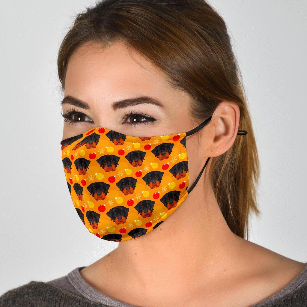 Dog Rottweiler Pattern Print Face Mask-grizzshop