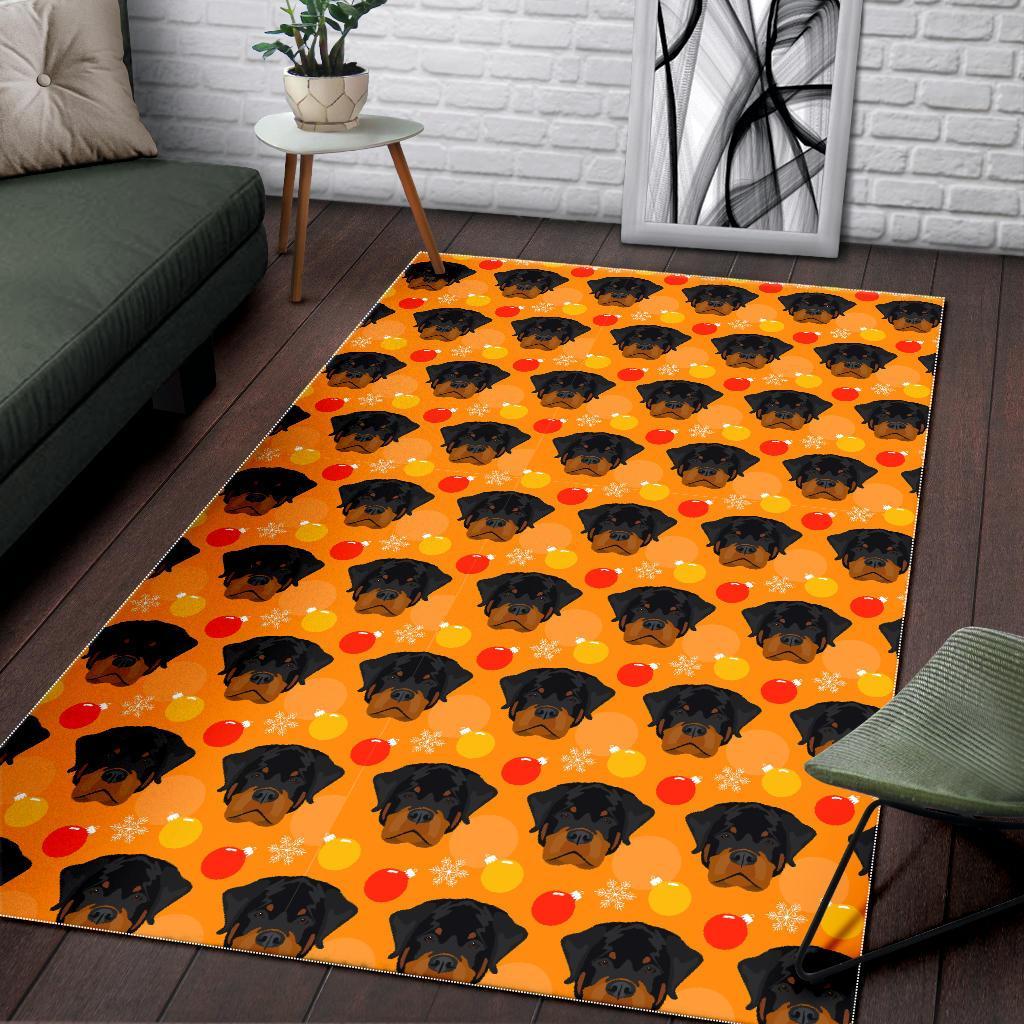 Dog Rottweiler Pattern Print Floor Mat-grizzshop