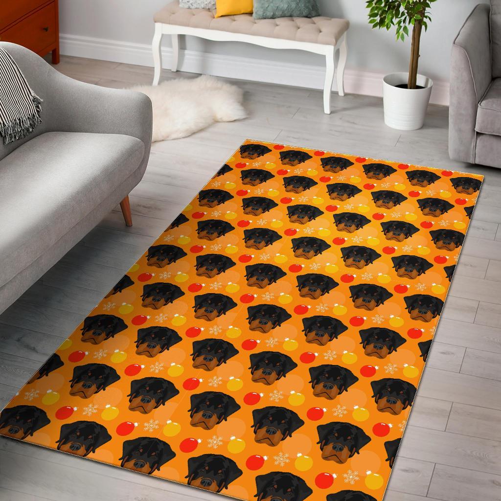 Dog Rottweiler Pattern Print Floor Mat-grizzshop