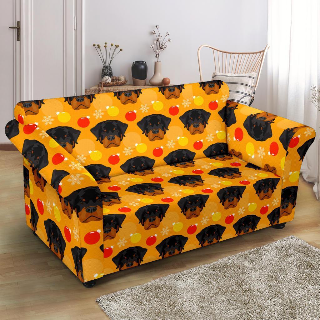 Dog Rottweiler Pattern Print Loveseat Cover-grizzshop