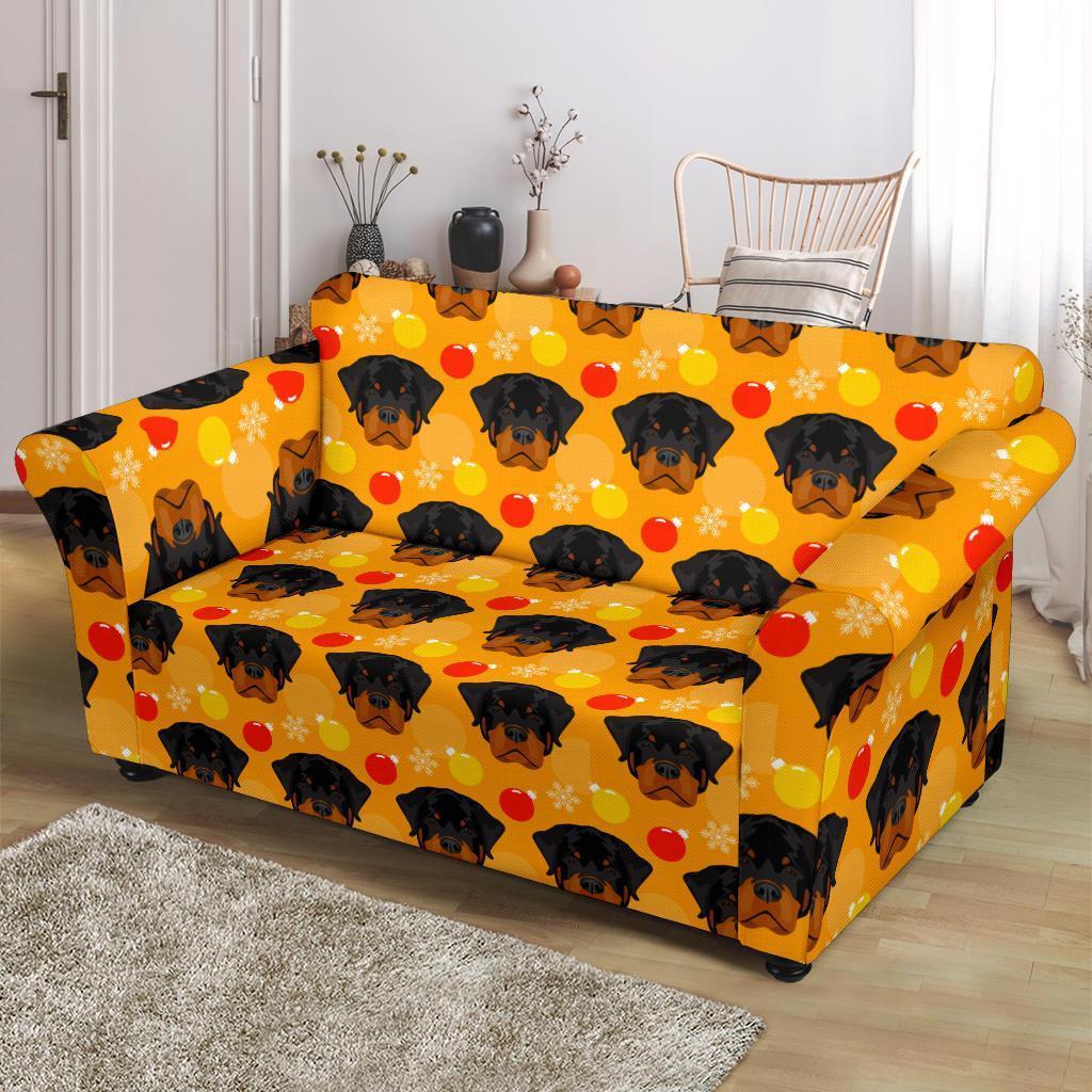 Dog Rottweiler Pattern Print Loveseat Cover-grizzshop