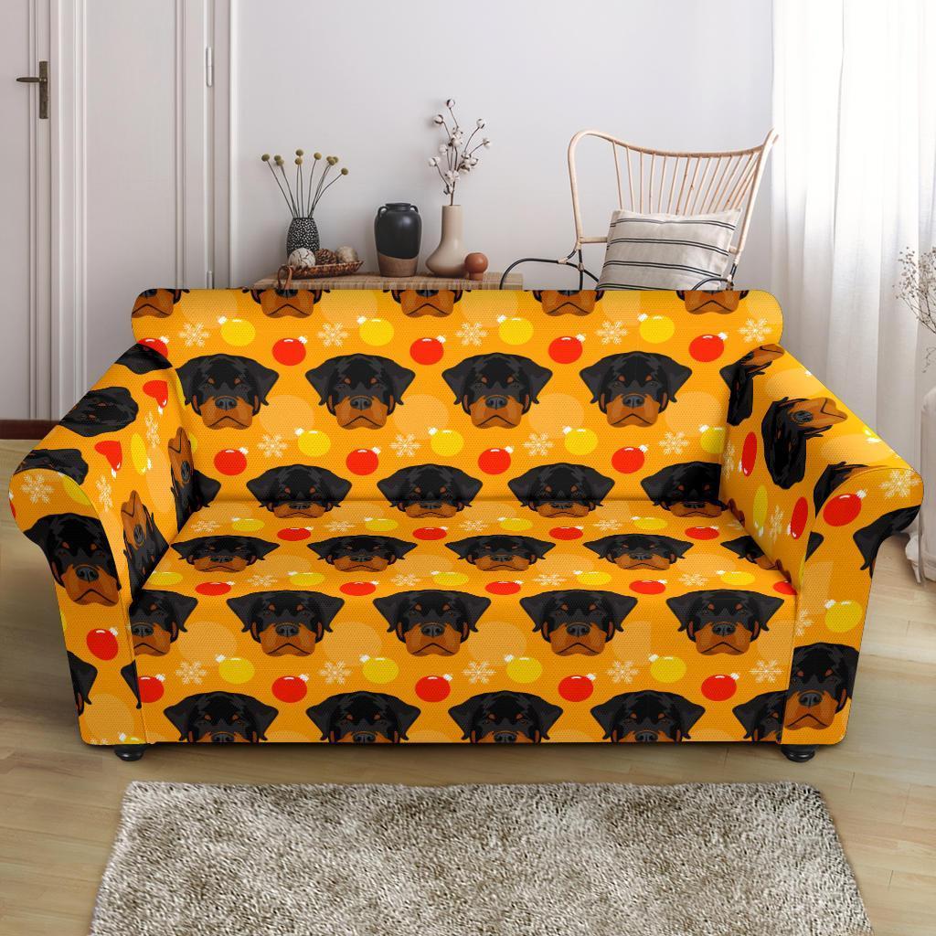 Dog Rottweiler Pattern Print Loveseat Cover-grizzshop