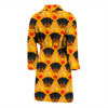 Dog Rottweiler Pattern Print Men Long Robe-grizzshop