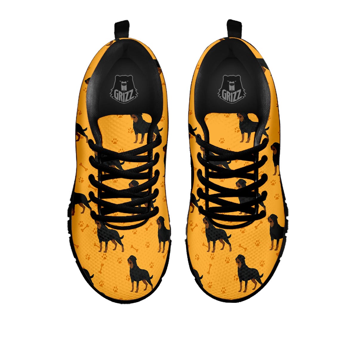 Dog Rottweiler Print Pattern Black Sneaker-grizzshop