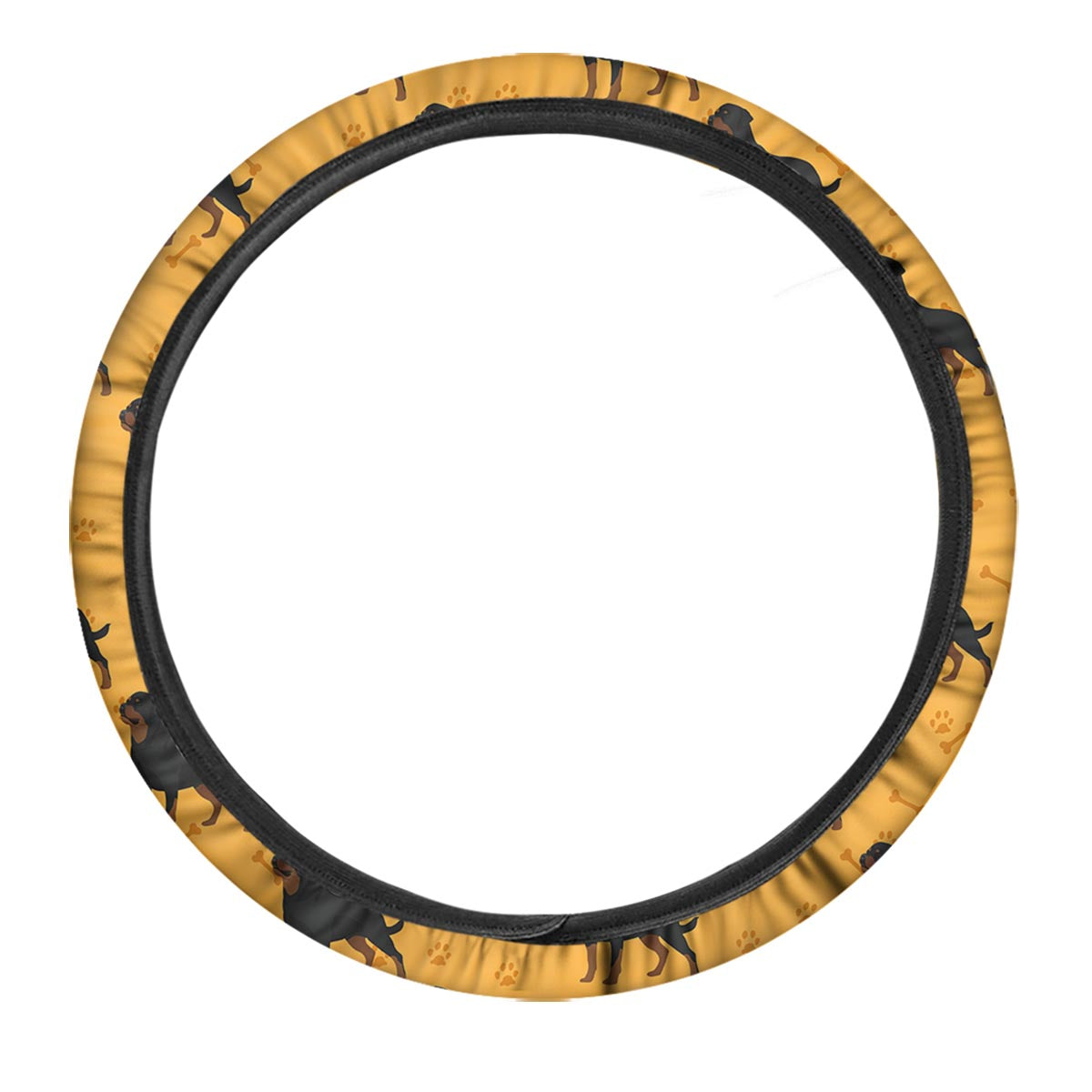 Dog Rottweiler Print Pattern Car Steering Wheel Cover-grizzshop