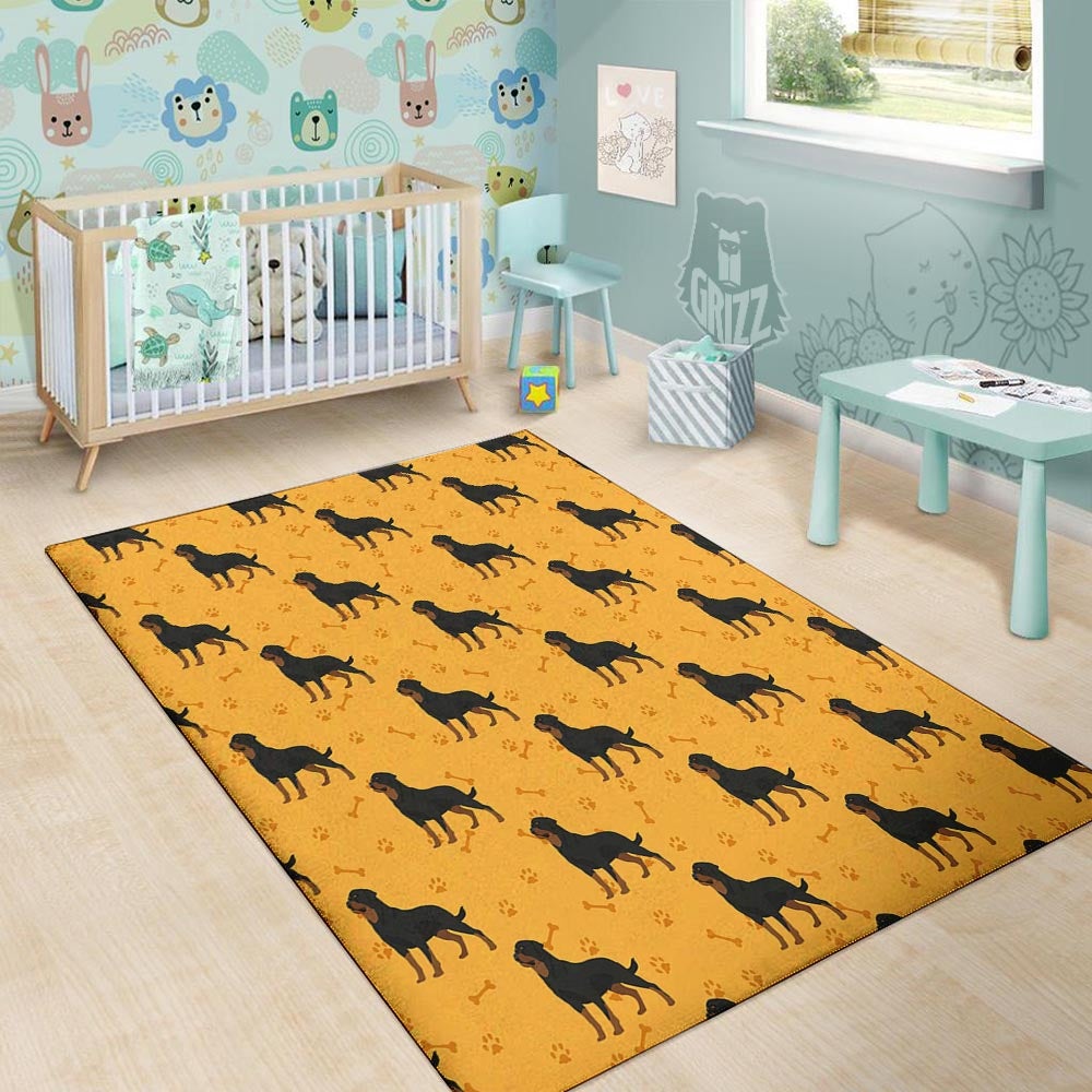 Dog Rottweiler Print Pattern Floor Mat-grizzshop