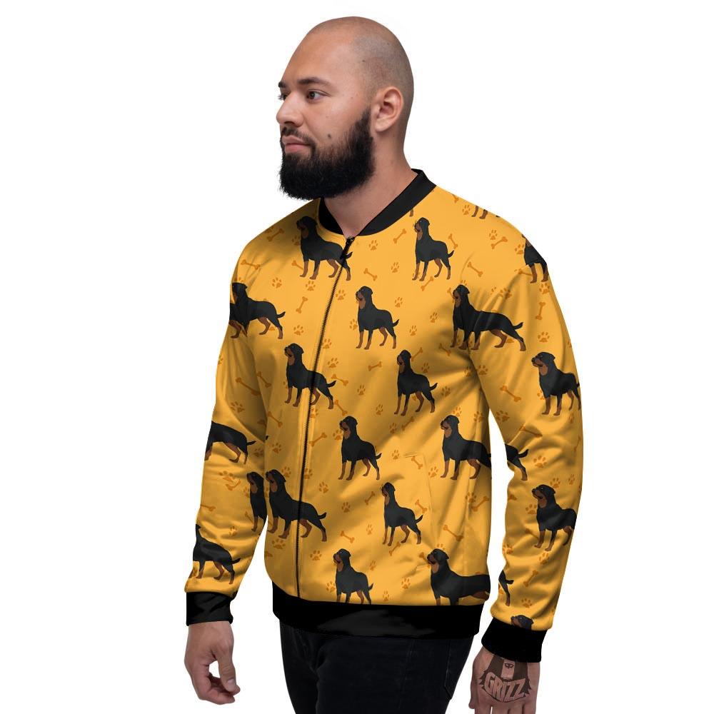 Dog Rottweiler Print Pattern Men's Bomber Jacket-grizzshop