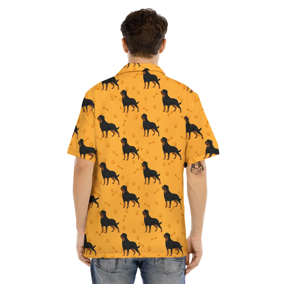 Dog Rottweiler Print Pattern Men's Hawaiian Shirt-grizzshop