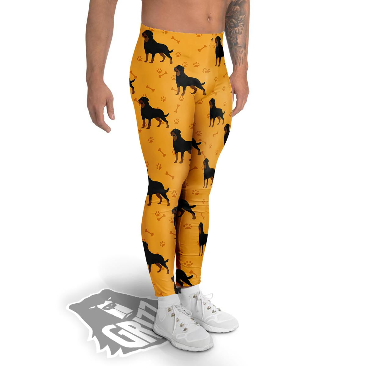 Dog Rottweiler Print Pattern Men's Leggings-grizzshop