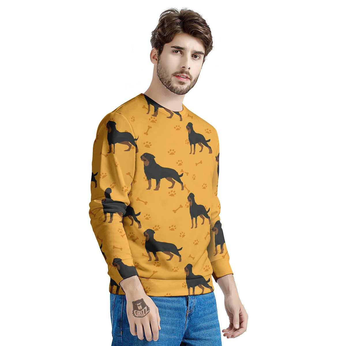 Dog Rottweiler Print Pattern Men's Sweatshirt-grizzshop