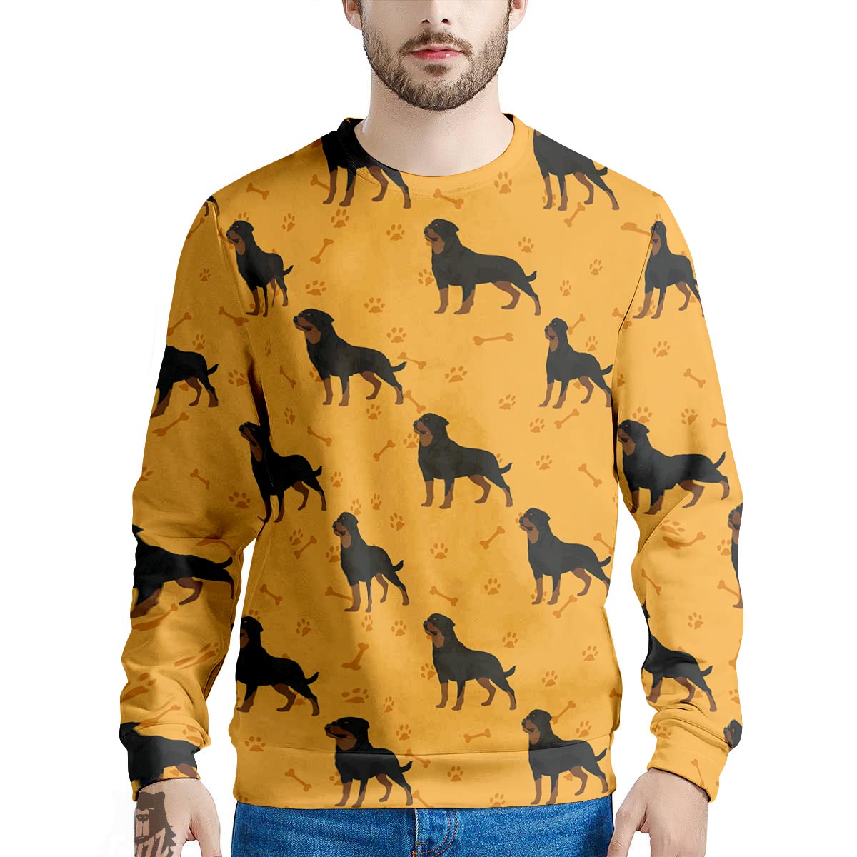 Dog Rottweiler Print Pattern Men's Sweatshirt-grizzshop